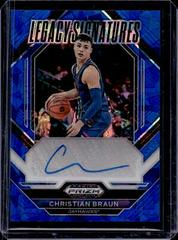 Christian Braun [Blue Ice] #LS-CBR Basketball Cards 2023 Panini Prizm Draft Picks Legacy Signatures Prices