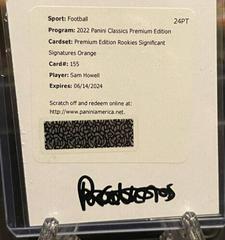 Sam Howell [Premium Significant Signature Orange] #155 Football Cards 2022 Panini Classics Prices