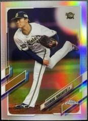 Yoshinobu Yamamoto [Refractor] #90 Baseball Cards 2021 Topps Chrome NPB Nippon Professional Prices