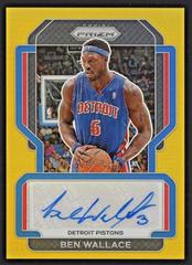 Ben Wallace [Gold Prizm] Basketball Cards 2021 Panini Prizm Signatures Prices