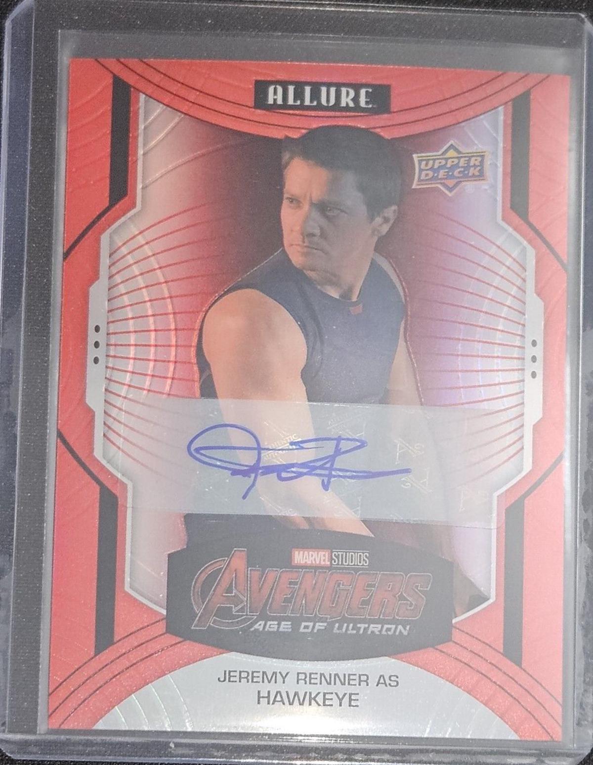 Jeremy Renner as Hawkeye [Red Auto] #132 Marvel 2022 Allure