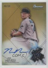 Max Meyer [Gold Refractor] #BSPA-MM Baseball Cards 2021 Bowman Sterling Prospect Autographs Prices