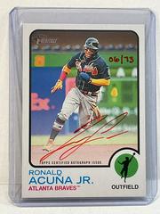 Ronald Acuna Jr. [Special Edition Red Ink] #ROA-RAJ Baseball Cards 2022 Topps Heritage Real One Autographs Prices