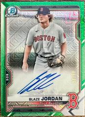 Blaze Jordan [Green Refractor] Baseball Cards 2021 Bowman Chrome Mega Box Mojo Autographs Prices