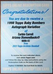 Corbin Carroll Baseball Cards 2023 Topps Archives 1998 Baby Boomers Autographs Prices