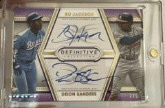 Deion Sanders, Bo Jackson [Purple] Baseball Cards 2022 Topps Definitive Dual Autograph Collection Prices