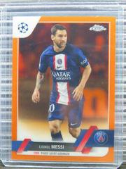 Lionel Messi [Orange] Soccer Cards 2022 Topps Chrome UEFA Club Competitions Prices