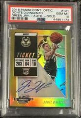 Donte DiVincenzo [Green Jersey Autograph Gold] #121 Basketball Cards 2018 Panini Contenders Optic Prices