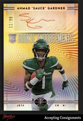 Ahmad 'Sauce' Gardner [Red] #RE-AG Football Cards 2022 Panini Illusions Rookie Endorsements Autographs Prices