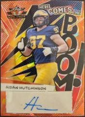 Aidan Hutchinson [Crystal Orange ] Football Cards 2022 Leaf Valiant Autographs Here Comes the Boom Prices