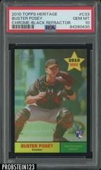 Buster Posey [Black Refractor] #C33 Baseball Cards 2010 Topps Heritage Chrome Prices