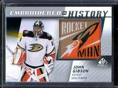 John Gibson Hockey Cards 2021 SP Game Used Embroidered in History Prices