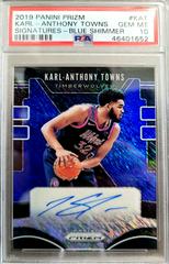 Karl Anthony Towns [Blue Shimmer] #KAT Basketball Cards 2019 Panini Prizm Signatures Prices
