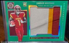 Jahan Dotson [Emerald] #SS-10 Football Cards 2022 Panini Encased Substantial Rookie Swatches Prices