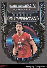 Dusan Vlahovic [Blue] Soccer Cards 2022 Panini Obsidian Supernova Prices