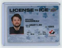 Benjamin Gaudreau Hockey Cards 2023 Upper Deck Team Canada Juniors License to Ice Prices