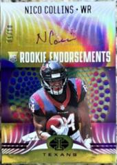 Nico Collins [Purple] #RE-30 Football Cards 2021 Panini Illusions Rookie Endorsements Autographs Prices