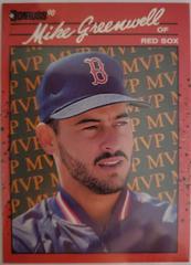 Mike Greenwell - Red Sox #186 Donruss 1989 Baseball Trading Card