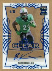 Brenden Knox #CA-BK1 Football Cards 2021 Leaf Trinity Clear Autograph Prices