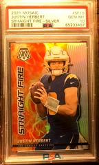 Justin Herbert [Silver] #SF10 Football Cards 2021 Panini Mosaic Straight Fire Prices