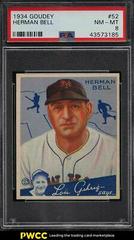 Herman Bell #52 Baseball Cards 1934 Goudey Prices