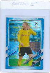 Erling Haaland [Blue Bubbles] Soccer Cards 2020 Topps Chrome UEFA Champions League Prices