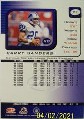 Barry Sanders #71 Football Cards 1999 Leaf Rookies & Stars Prices