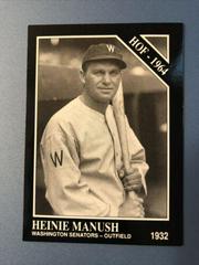 Heinie Manush #63 Baseball Cards 1991 Conlon Collection Prices
