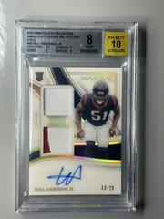Will Anderson Jr. [Gold] #17 Football Cards 2023 Panini Immaculate Rookie Autograph Prices
