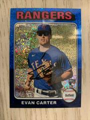 Evan Carter [Blue Sparkle Refractor] #170 Baseball Cards 2024 Topps Heritage Chrome Prices