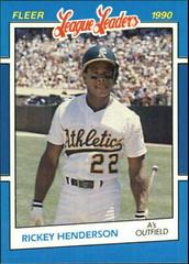 Rickey Henderson Baseball Cards 1990 Fleer League Leaders Prices