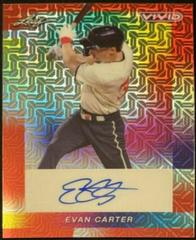 Evan Carter [Red Mojo] #BA-EC2 Baseball Cards 2023 Leaf Vivid Autograph Prices