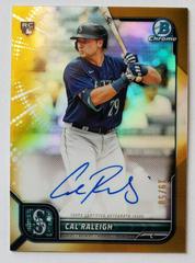 Cal Raleigh [Gold Refractor] Baseball Cards 2022 Bowman Chrome Rookie Autographs Prices