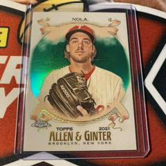 Aaron Nola [Green Refractor] #215 Baseball Cards 2021 Topps Allen & Ginter Chrome Prices