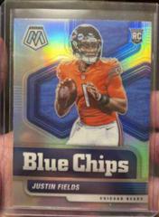 Justin Fields [Silver] #4 Football Cards 2021 Panini Mosaic Blue Chips Prices