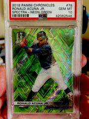 Ronald Acuna Jr. [Neon Green] #78 Baseball Cards 2018 Panini Chronicles Spectra Prices