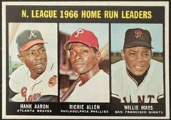 NL Home Run Leaders [H. Aaron, R. Allen, W. Mays] Baseball Cards 1967 Topps Prices