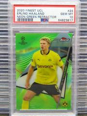 Erling Haaland [Neon Green Refractor] Soccer Cards 2020 Topps Finest UEFA Champions League Prices