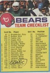 Chicago Bears Football Cards 1973 Topps Team Checklists Prices