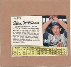Stan Williams [Hand Cut] #115 Baseball Cards 1962 Jell O Prices