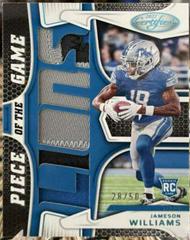 Jameson Williams [Teal] #PG-JW Football Cards 2022 Panini Certified Piece of the Game Prices