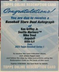 Mike Trout, Ken Griffey Jr. Baseball Cards 2023 Topps Stars Dual Autographs Prices