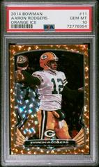 Aaron Rodgers [Orange Ice] #11 Football Cards 2014 Bowman Prices