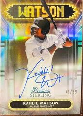 Kahlil Watson Baseball Cards 2022 Bowman Sterling Signage Autographs Prices
