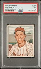 Mike Goliat [Without Copyright] Baseball Cards 1950 Bowman Prices