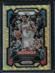 Tyrese Maxey [Gold Wave Millionaire] #68 Basketball Cards 2023 Panini Prizm Monopoly Prices