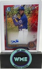 Simon Juan [Red Shimmer Refractor] #CPA-SJ Baseball Cards 2022 Bowman Chrome Prospect Autographs Prices
