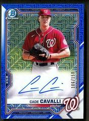 Cade Cavalli [Blue Refractor] #BMA-CC Baseball Cards 2021 Bowman Chrome Mega Box Mojo Autographs Prices