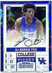 DE'Aaron Fox Autograph Cracked Ice Basketball Cards 2017 Panini Contenders Draft Picks Prices