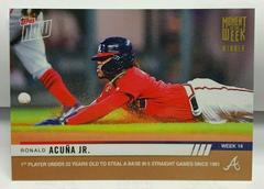 Ronald Acuna Jr. [Gold Winner] Baseball Cards 2019 Topps Now Moment of the Week Prices